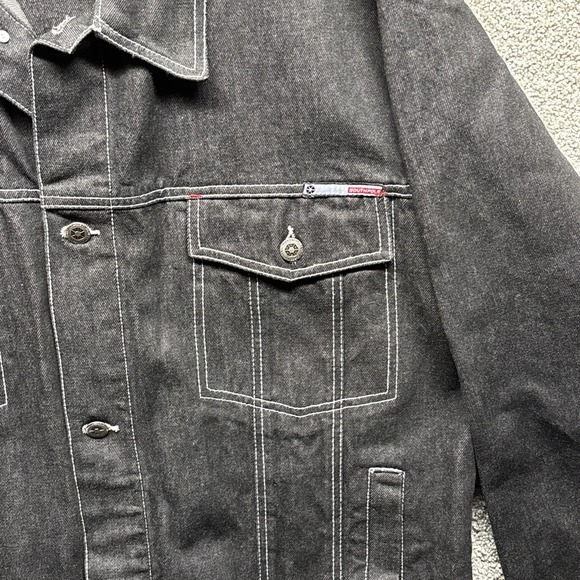 Southpole Vintage Mens LARGE Y2K 90s Denim Button Trucker Jacket Jnco Pocket EUC - Picture 3 of 16